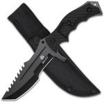 REAT Fixed Blade Knife with Sheath, 8.5" 440 Steel Blade with Full Tang Design,Ergonomic ABS Handle, Hunting Knife for Camping,Survival,Bushcraft