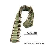 Tactical 100 Rounds 56" Rifle Pistol Bullet Cartridge Bandolier Ammo Belt Shell Holder Hunting Shooting for .357 7.62x39mm .38 .410 30-30 .270 9mm Green