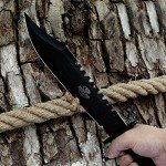 MOSSY OAK 15-inch Survival Bowie Knife & Folding Pocket Knife, Fixed Blade Hunting Knife with Sheath, Sharpener and Fire Starter Inculded, Tactical Knife for Camping, Hunting, Outdoor