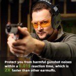PROHEAR Electronic Ear Protection for Shooting with 4X Sound Amplification, Gun Range Hearing Protection Muffs, NRR 23dB Noise Reduction Headphones for Hunting, Green