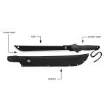Gerber Gear Gator Machete 25" with Plain Edge Blade and Saw, Gator Grip and Protective Sheath for Gardening, Survival, Hunting, Camping and Bushcraft, Black