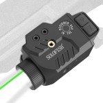 Solofish 800lm Pistol Light Laser Combo with Adjustable Rail for Full & Compact Rail, Shockproof Green Laser Sight and Gun Light with Strobe & Memory Function, Rechargeable