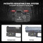Solofish 800lm Pistol Light Laser Combo with Adjustable Rail for Full & Compact Rail, Shockproof Green Laser Sight and Gun Light with Strobe & Memory Function, Rechargeable