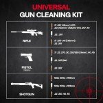 Laziiey Universal Gun Cleaning Kit, Rifle Cleaning Set with Reinforced Brass Rods, Brass Jags and Slotted Tips
