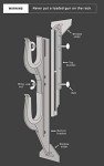 Allen Company Molded Truck Gun Rack for Rear Window - Gun Holder for Two Shotguns, Rifles, Bows, or Tools - Gun and Hunting Accessories for Car or Wall Mount - Adjustable 9.5"-16.5" , Black