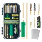 Clenzoil Pistol Basics Single-Caliber Cleaning Kit - All-in-One Gun Cleaning Kit - Gun Maintenance & Firearm Care - with Bore Brushes, Gun Oil & More - for 38 Caliber & 9 mm Pistols