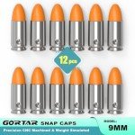 GORTAR 9mm Snap Caps Training Dummy Rounds Practice Safe Loading Firing Close to Real Weight -12 Pcs