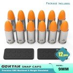 GORTAR 9mm Snap Caps Training Dummy Rounds Practice Safe Loading Firing Close to Real Weight -12 Pcs