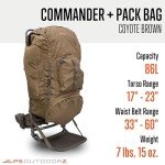 ALPS OutdoorZ Dual-Function Hunting Backpack with Freighter Frame for Hauling Gear/Adjustable Torso, Rifle Holder for Big Game Hunting/Coyote Brown, One Size