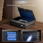 ONNAIS Iron PRO Biometric Fingerprint Gun Safe for Handgun: Swift Entry Gun Lock Box Featuring with Interior Light and Emergency Power Supply: Pistol Safe for Home, Bedside, Nightstand, and Car
