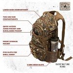 Rig'Em Right Waterfowl Stump Jumper Duck Hunting Blind Backpack with Multi-Layered Padded Shoulder Straps and Back Support, Ammo pockets, Sunglasses Case and More (Mossy Oak Bottom Lands Camo)
