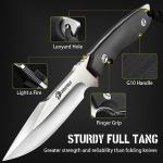 NedFoss Survival Knife with Fire Starter and Kydex Sheath, 9.25" Full Tang Fixed Blade Camping Knife with Sheath Horizontal & Vertical, Bushcraft Knife with G10 Handle for Outdoor, Hunting, Fishing