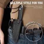 NedFoss Survival Knife with Fire Starter and Kydex Sheath, 9.25" Full Tang Fixed Blade Camping Knife with Sheath Horizontal & Vertical, Bushcraft Knife with G10 Handle for Outdoor, Hunting, Fishing