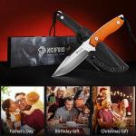 NedFoss Survival Knife with Fire Starter and Kydex Sheath, 9.25" Full Tang Fixed Blade Camping Knife with Sheath Horizontal & Vertical, Bushcraft Knife with G10 Handle for Outdoor, Hunting, Fishing