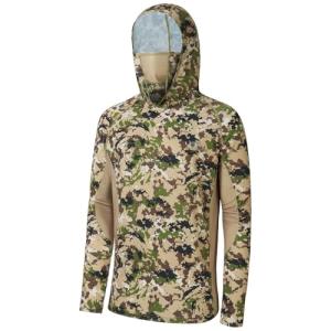 BASSDASH UPF 50+ Men’s Hunting Shirts with Mask Long Sleeve Camo Fishing Hoodie