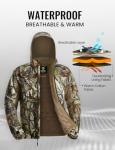 TIDEWE Hunting Clothes for Men with Face Mask, Silent Waterproof Hunting Jacket and Adjustable Bibs, Insulated-Lined, Safety Strap Compatible (Next Camo G2 Size XL)