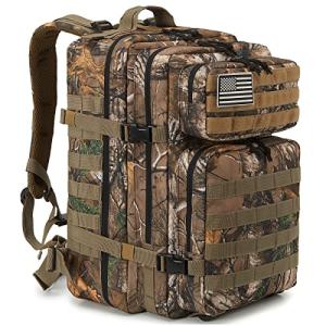 QT&QY 45L Military Tactical Hunting Backpacks for Men Camouflage Molle Army Assault Pack 3 Day Bug Out Bag Hiking Treeking Rucksack