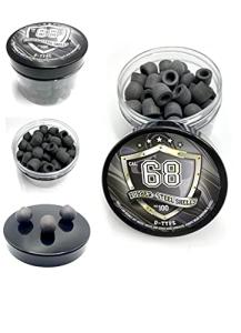 SSR New! 100 x D-Type Hard Mix Rubber Steel Shells Rubber Balls Mixed with Steel Powder 6 Grams Heavy Ammunition for Training Home Self Defense Paintball Pistols in 68 Caliber, Black