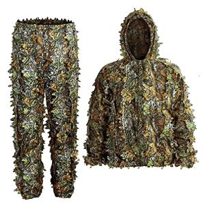 LYLPYHDP Ghillie Suit, Kids Adult 3D Leafy Camouflage Clothing, Camo suit for Turkey Hunting, Hunting Suit for Outdoor Game and Halloween