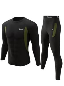 romision Thermal Underwear Long Johns for Men Fleece Lined Base Layer Cold Weather Hunting Gear Bottom and Top Set