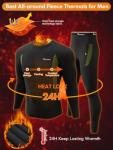 romision Thermal Underwear Long Johns for Men Fleece Lined Base Layer Cold Weather Hunting Gear Bottom and Top Set