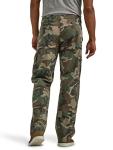 Wrangler Authentics Relaxed Fit Stretch Cargo Pant, Green Brown Camo, 34W x 30L