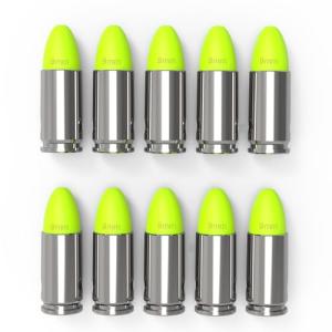 FIREGOWIN Pro 9mm Dummy Rounds – Training Snap Caps, Reusable Dry Fire Training Round with Rubber Primers (Green 10-Pack)