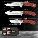 Swiss+Tech 3-Piece Hunting Knife Set - Full Tang Survival, Bowie, Camping & Gut Hook Knife with Sheath - Perfect for Dad, Husband or Men - Outdoor Hunting, Camping, Hiking Gift