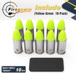 FIREGOWIN Pro 9mm Dummy Rounds – Training Snap Caps, Reusable Dry Fire Training Round with Rubber Primers (Green 10-Pack)
