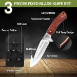 Swiss+Tech 3-Piece Hunting Knife Set - Full Tang Survival, Bowie, Camping & Gut Hook Knife with Sheath - Perfect for Dad, Husband or Men - Outdoor Hunting, Camping, Hiking Gift