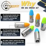 FIREGOWIN Pro 9mm Dummy Rounds – Training Snap Caps, Reusable Dry Fire Training Round with Rubber Primers (Green 10-Pack)