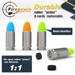 FIREGOWIN Pro 9mm Dummy Rounds – Training Snap Caps, Reusable Dry Fire Training Round with Rubber Primers (Green 10-Pack)