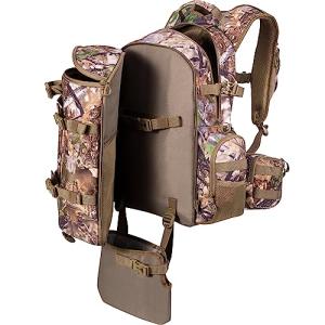 BLISSWILL Large Hunting Backpack with padded weapon compartment for Bow Rifle with Waterproof Rain Cover Hunting Gear Accessories 40L(Supercamo Timber)