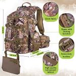 BLISSWILL Large Hunting Backpack with padded weapon compartment for Bow Rifle with Waterproof Rain Cover Hunting Gear Accessories 40L(Supercamo Timber)