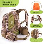 BLISSWILL Large Hunting Backpack with padded weapon compartment for Bow Rifle with Waterproof Rain Cover Hunting Gear Accessories 40L(Supercamo Timber)