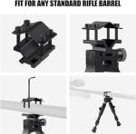 Feyachi 3 in 1 Tactical Riflebipod + Rail Mount Adapter + Barrel Clamp Adjustable Height from 6.5" to 7.0" for Hunting