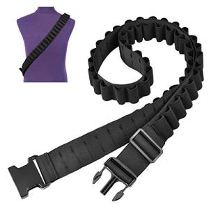 EZshoot Shotgun Bandolier for 12 or 20 Gauge Large Capacity Adjustable Nylon Shell Shoulder Carrier Belt Hold 56 Shells Black