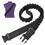 EZshoot Shotgun Bandolier for 12 or 20 Gauge Large Capacity Adjustable Nylon Shell Shoulder Carrier Belt Hold 56 Shells Black