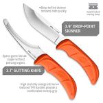 OUTDOOR EDGE JaegerPair, 3-Piece Hunting Knife Combo Set for Processing Big Game with Fixed Blade Drop-Point Skinner, Gutting Knife and Nylon Belt Sheath