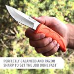 OUTDOOR EDGE JaegerPair, 3-Piece Hunting Knife Combo Set for Processing Big Game with Fixed Blade Drop-Point Skinner, Gutting Knife and Nylon Belt Sheath