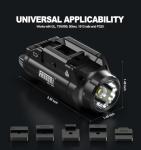 Feyachi HL-20 Pistol Light 1500 Lumen Upgrade LED Weapon Light Compact Rail Mounted Handgun Tactical Flashlight Rail Locating Keys for Picatinny, Black