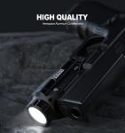 Feyachi HL-20 Pistol Light 1500 Lumen Upgrade LED Weapon Light Compact Rail Mounted Handgun Tactical Flashlight Rail Locating Keys for Picatinny, Black