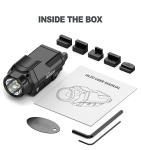 Feyachi HL-20 Pistol Light 1500 Lumen Upgrade LED Weapon Light Compact Rail Mounted Handgun Tactical Flashlight Rail Locating Keys for Picatinny, Black