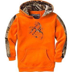 Legendary Whitetails Unisex-Child Kids Pullover Hoodie Camo Sweatshirt Comfy V-Neck Design, Inferno, Small