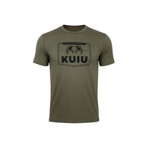 KUIU Logo Sign T-Shirt for Men – Lightweight Cotton Polyester Hunting Tee – Soft, Durable Standard Fit Crew Neck Military Green