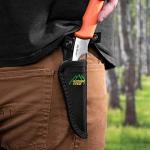OUTDOOR EDGE Zip Blade - 4.0" Fixed Blade Hunting Knife for Skinning and Gutting Big Game - Includes Black Nylon Belt Sheath - Deer Gutting Knives