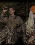 Hunt Quiet Hunting Clothes for Men with Face Mask, Silent Water Resistant Hunting Jacket and Bibs,Blaze Orange Vest &Face Mask (Next Camo G2, L)