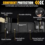 Mostcomtac Belly Band Holster for Men & Women - Comfortable Carry Gun Holster for 9MM and 380 with Breathable Neoprene, Fits Glock 19 17 42 43 43x, Taurus, Ruger LCP, S&W M&P Shield for Most Handguns