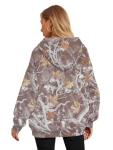 peassa Womens Camo Hoodie Fleece Oversized Hooded Sweatshirts Trendy Tree Leaf Graphic Pullover Tops Tan Maple L