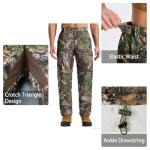LOOGU Men's Camo Hunting Pants with 6-Pocket, Water-Resistant Breathable Quick-Dry Cargo Pants for Hunting Hiking Fishing